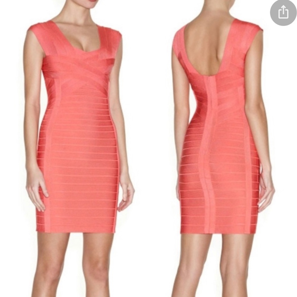 Auth Herve Leger Bandage dress Peach Blush sz XS